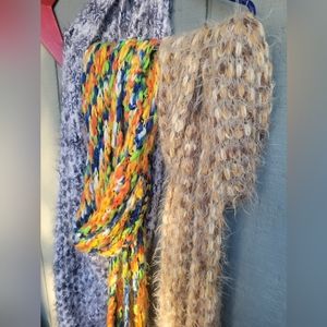 3 Knit Scarf/Shawl Bundle Winter, Spring,Boho cozy outerwear accessories
